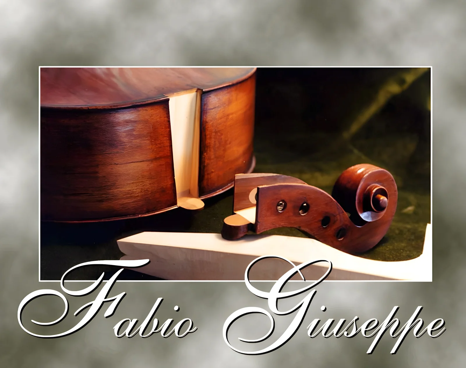 Fabio Giuseppe — cello and scroll